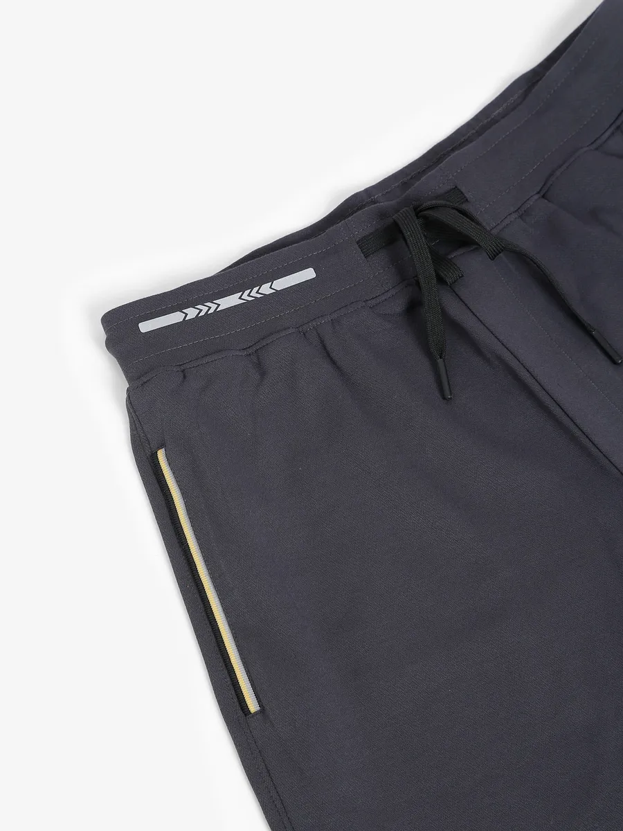 XN Replay dark grey cotton solid track pant