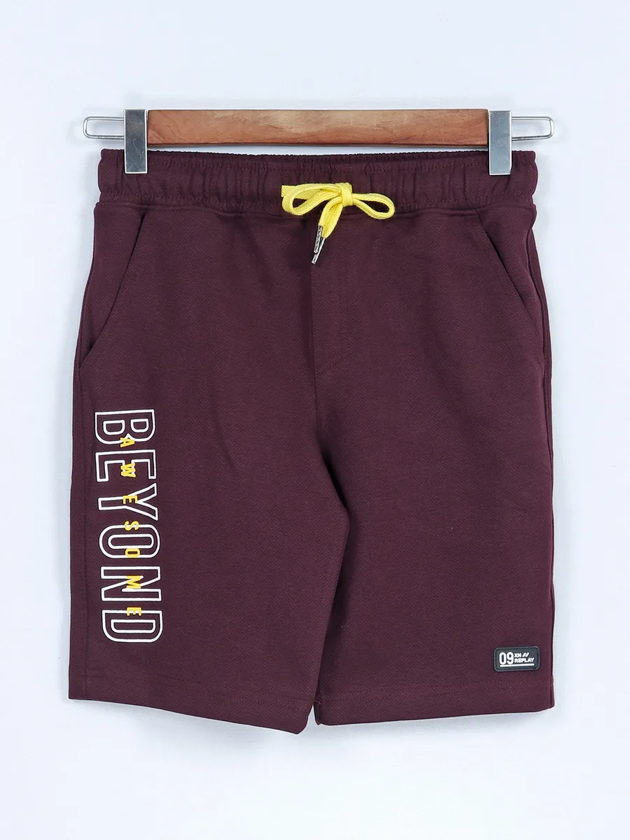 XN Sports wine cotton shorts