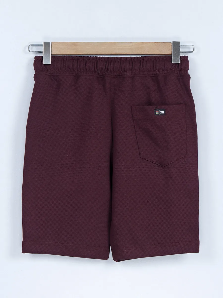 XN Sports wine cotton shorts