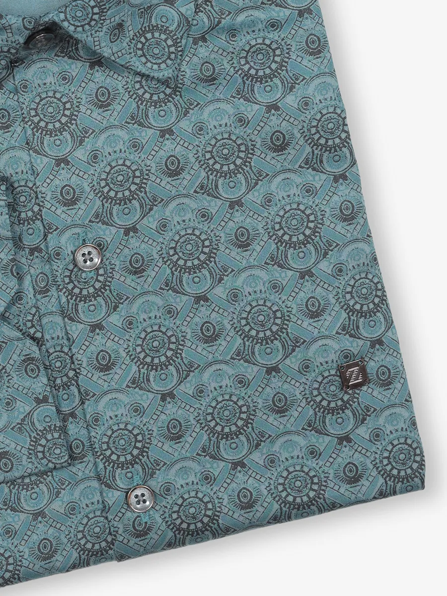 Z2000 blue printed casual shirt