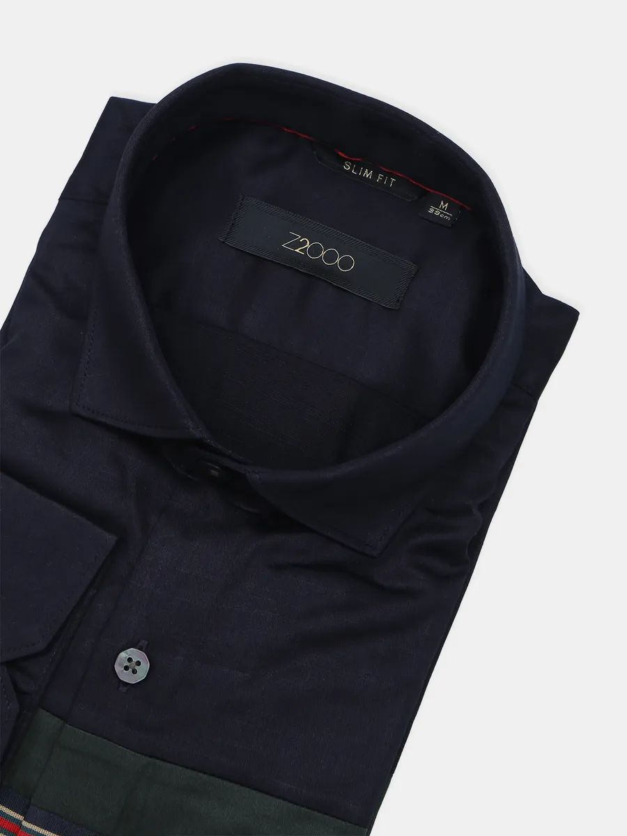 Z2000 cotton fabric solid navy mens shirt