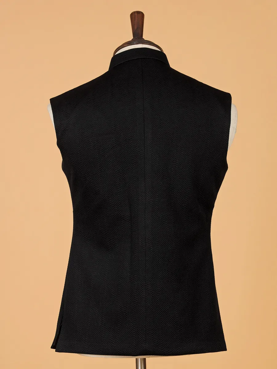 Latest black texture waistcoat