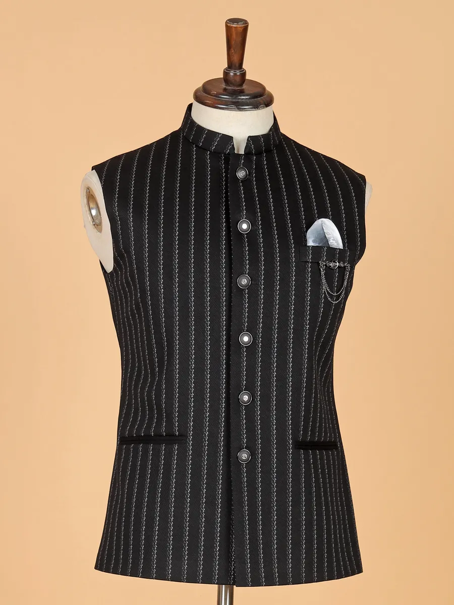 Classic black stripe waistcoat