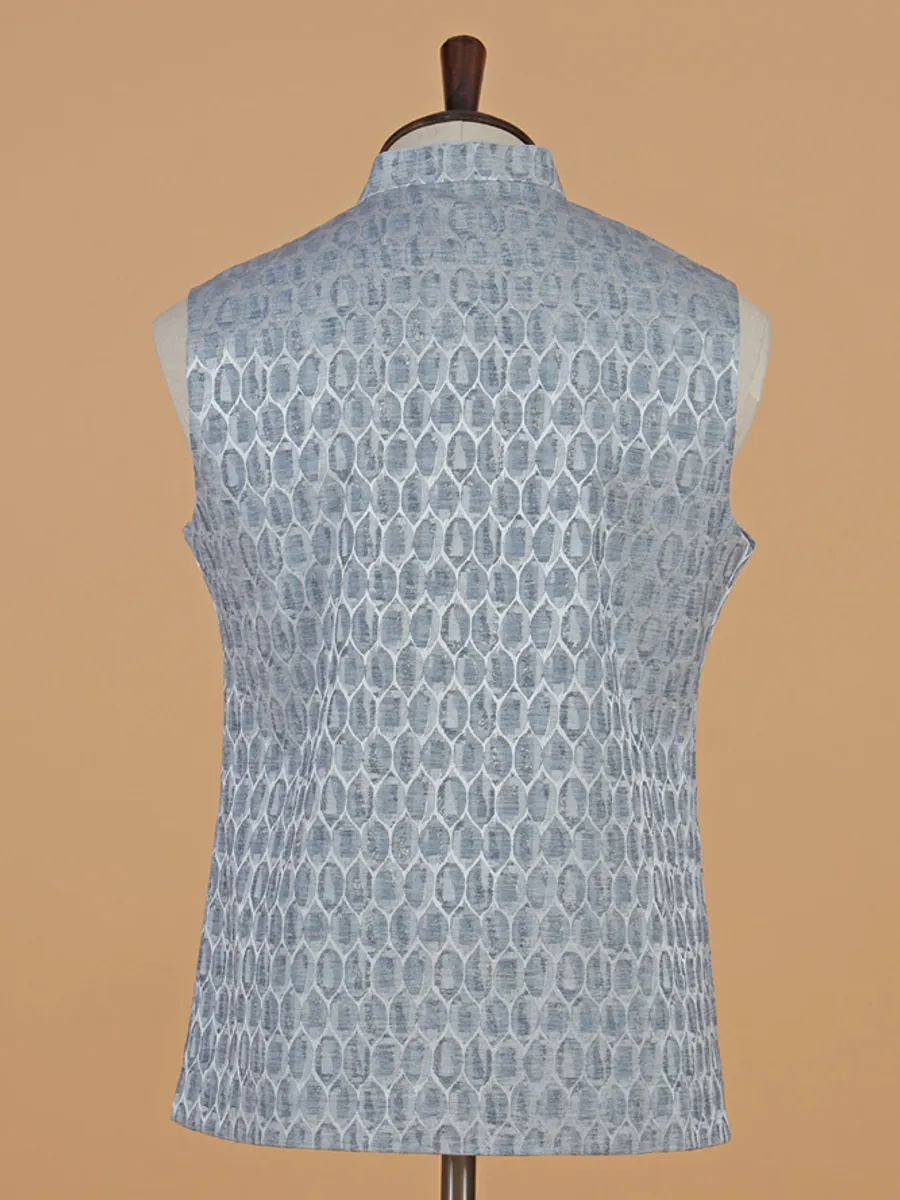 Grey texture waistcoat in silk