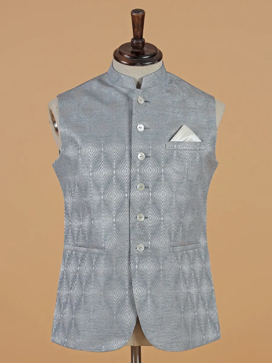 Stunning grey texture waistcoat for men