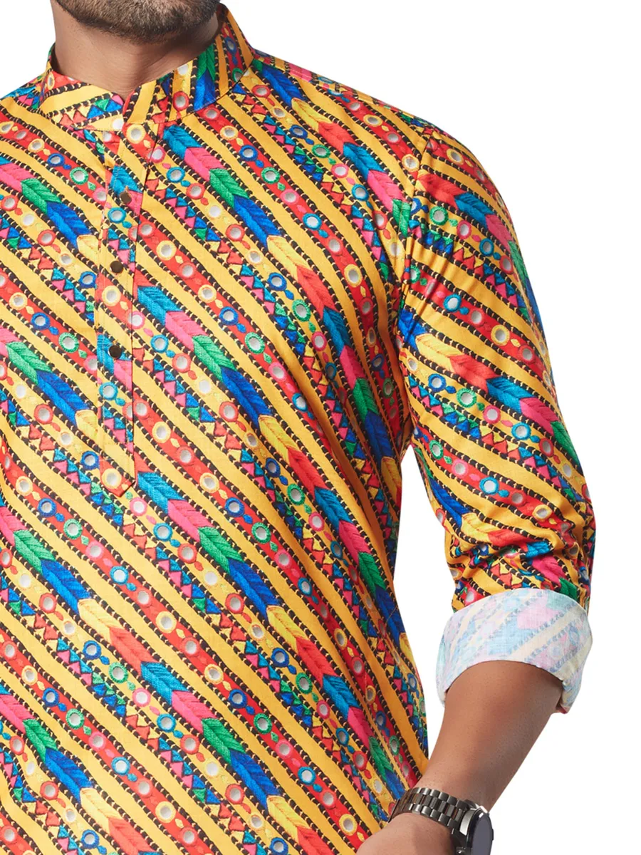 Amazing multicolor festive wear cotton kurta