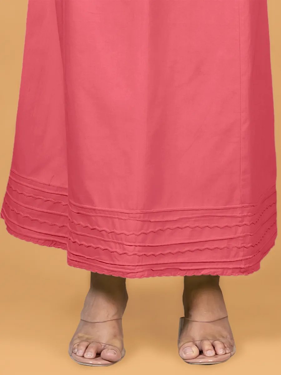 Magenta cotton plain petticoat