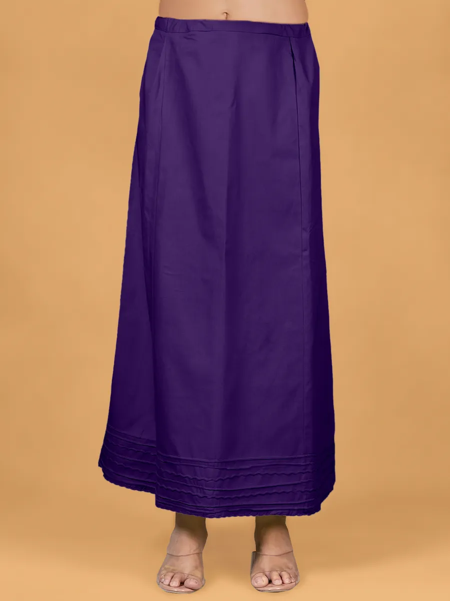 Dark purple cotton saree petticot