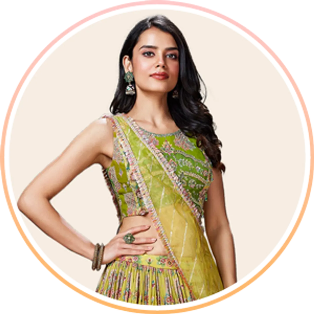 Mehndi lehenga cholis