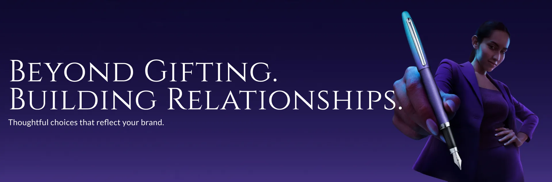 Sheaffer Ballpoint Pen, Table Clock, and Card Holder Personalised Corporate Gift Set Banner