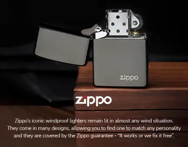 Zippo Lighters Collection Banner