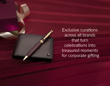 Sheaffer Ballpoint Pen, Table Clock, and Card Holder Personalised Corporate Gift Set Banner