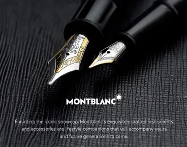 Montblanc Fountain Pen, Roller Pen, Ink & Refill, Wallet, and Belt Collection Banner