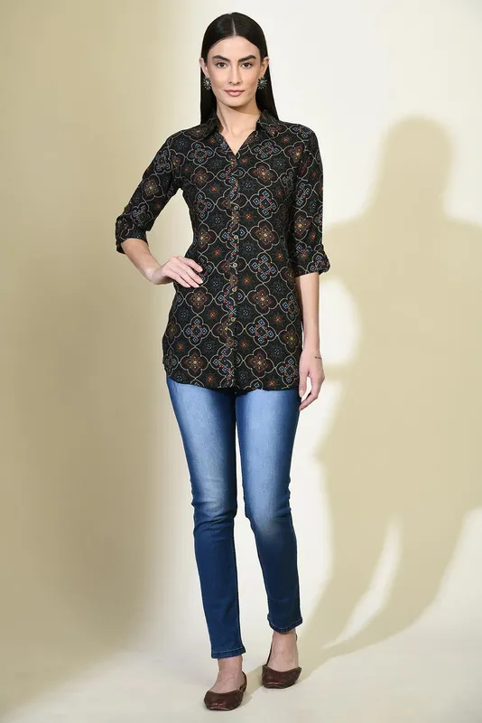 Multi Printed Straight Shirt