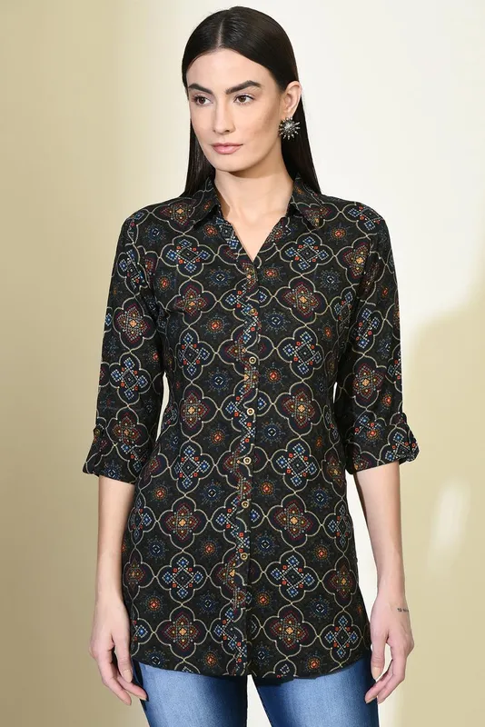 Multi Printed Straight Shirt