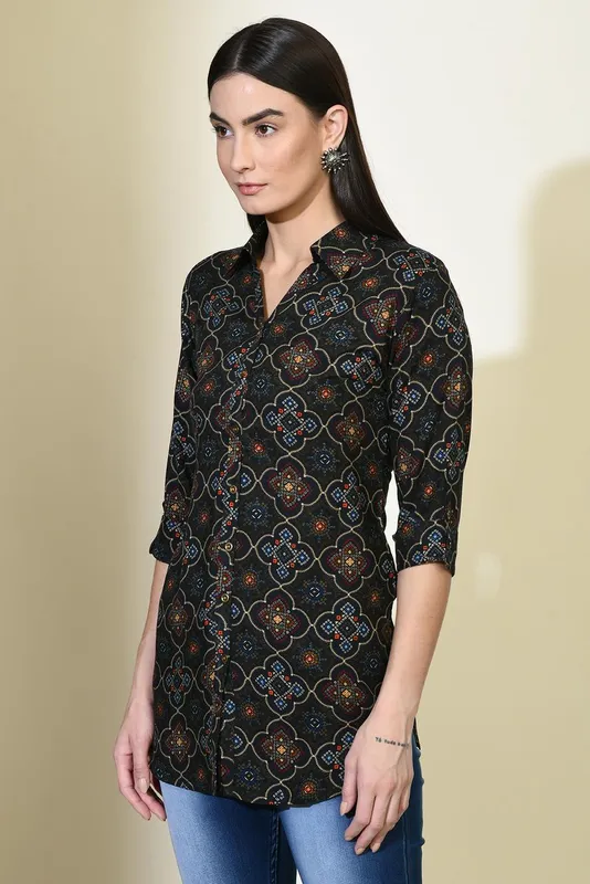 Multi Printed Straight Shirt