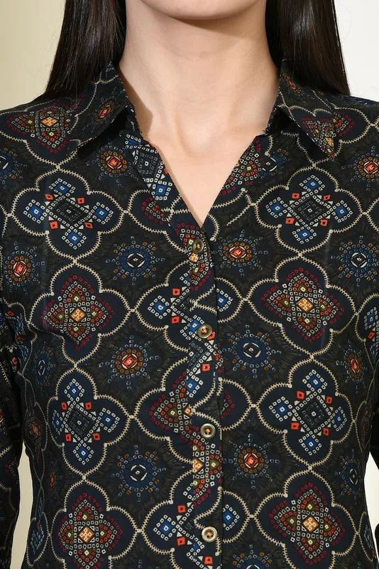 Multi Printed Straight Shirt