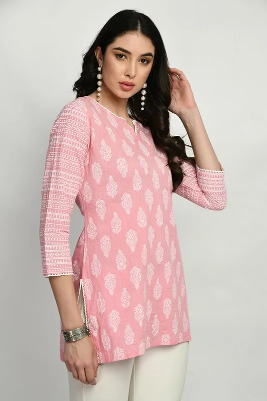 Pink Pintex Printed Top