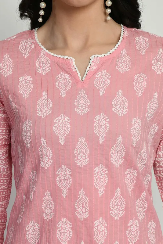 Pink Pintex Printed Top