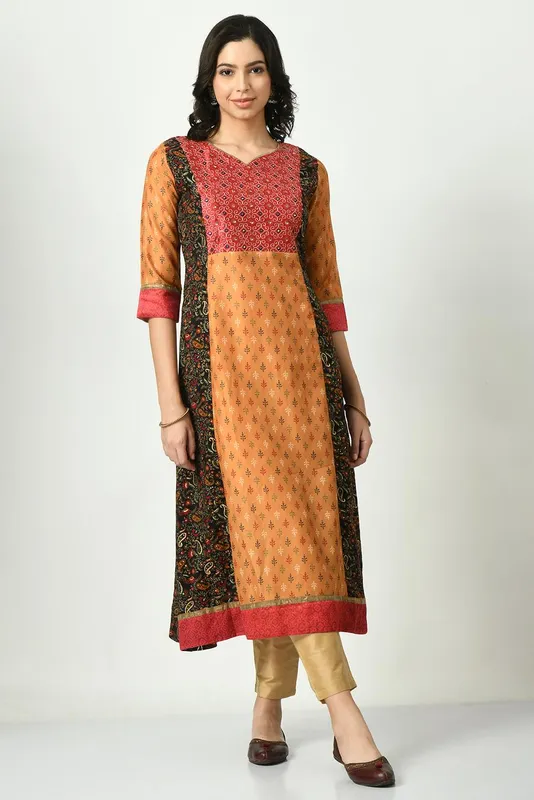 Multi Yoke Embroidered A-line Dress