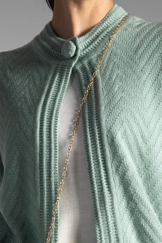 Winter Pista Green Knitted Cardigan