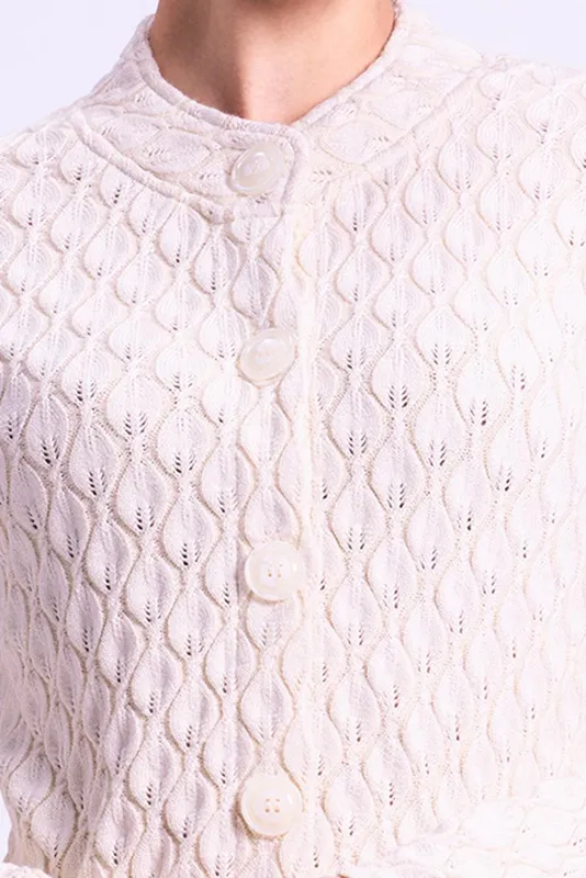 Winter Cream Knitted Longline Cardigan