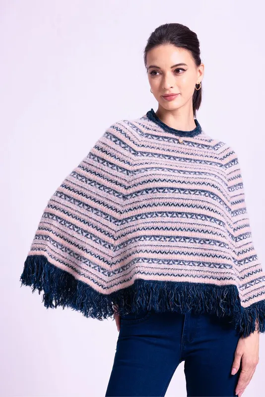Winter Blue Knitted Ponchos