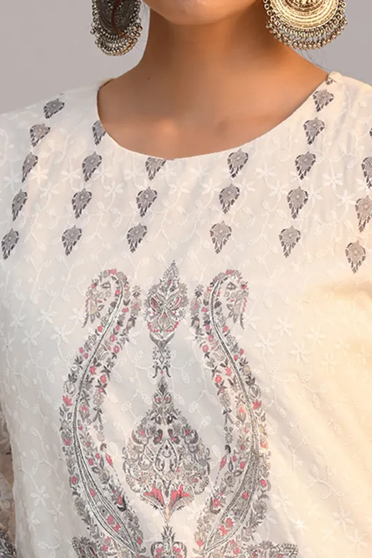 White Embroidered Kurta Set