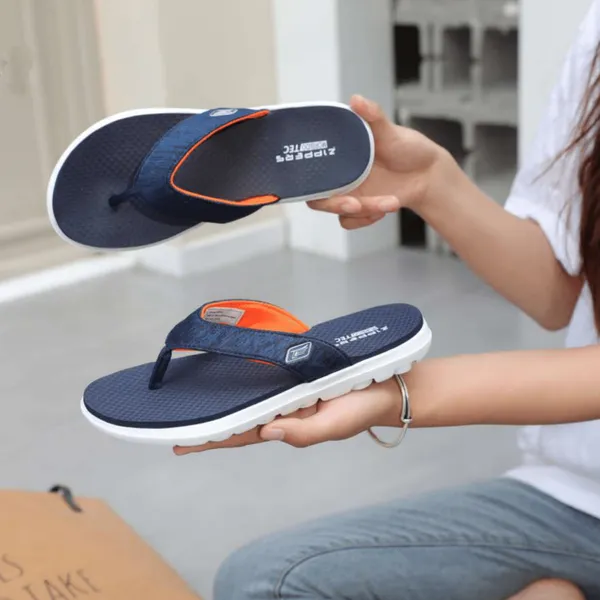 Zippers Women V-Strap Slippers