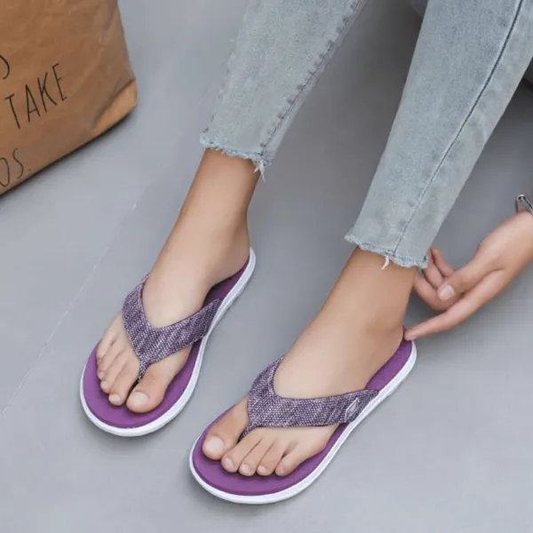 Zippers Women V-Strap Slippers