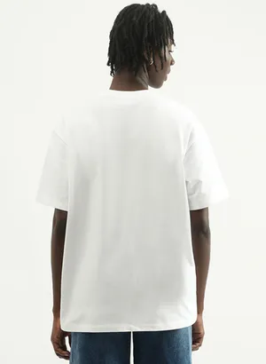 UCB white printed half sleeves t shirt