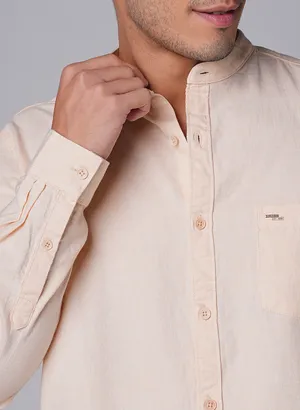 Oxemberg Men Slim Fit Solid Casual Shirt