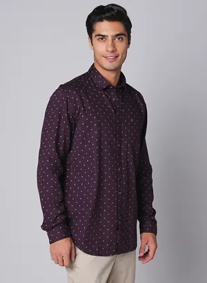 Oxemberg Men Slim Fit Print Casual Shirt