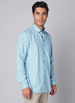 Oxemberg Men Slim Fit Print Casual Shirt