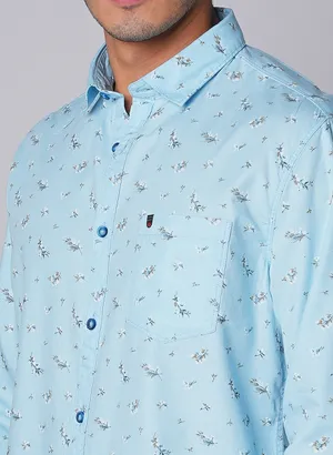 Oxemberg Men Slim Fit Print Casual Shirt