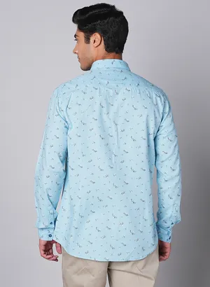 Oxemberg Men Slim Fit Print Casual Shirt