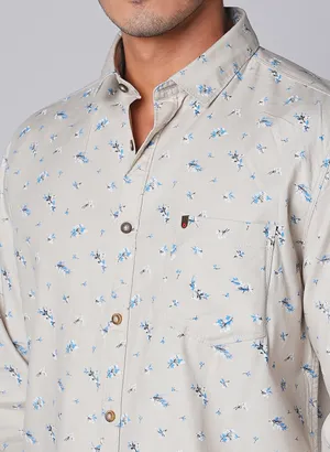 Oxemberg Men Slim Fit Print Casual Shirt