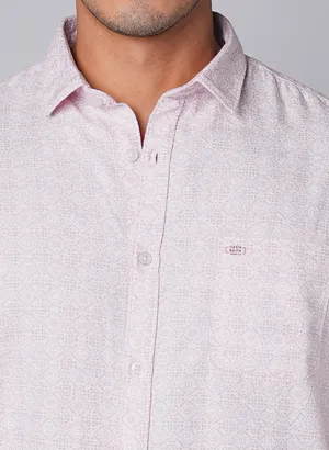 Oxemberg Men Slim Fit Print Casual Shirt