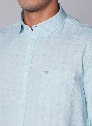 Oxemberg Men Slim Fit Print Casual Shirt