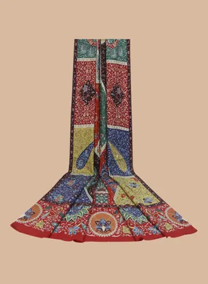 Handloom Pure Pashmina Shawl-Kalamkari