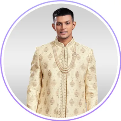 Men Golden Sherwani