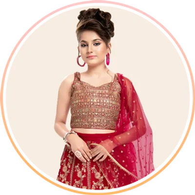 Girls Red Lehenga Choli