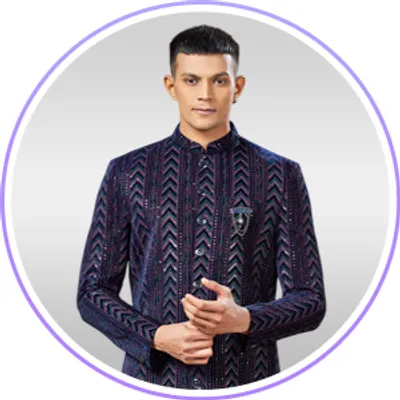 Men Blue Sherwani