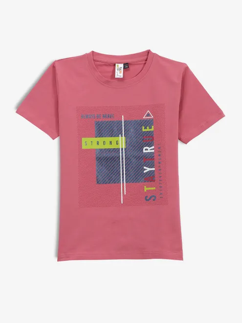 TIMBUKTU printed pink casual t-shirt