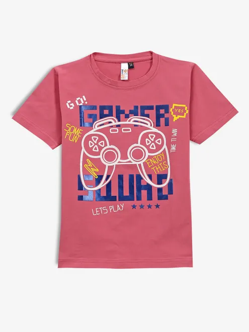 TIMBUKTU printed pink cotton t-shirt