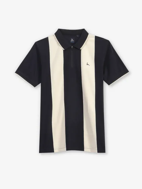 PARX color block navy cotton t-shirt
