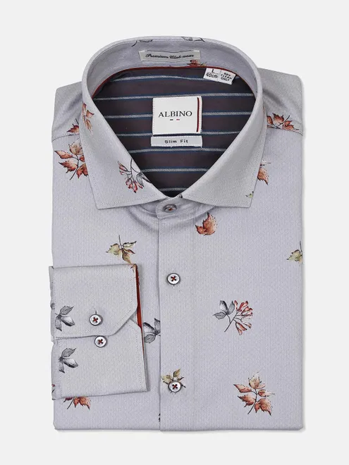 Albino printed light grey shirt