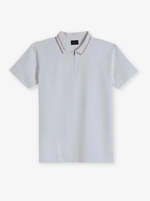 ALLEN SOLLY off white plain cotton t-shirt