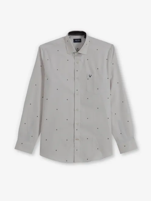 ALLEN SOLLY off white shirt printed for men