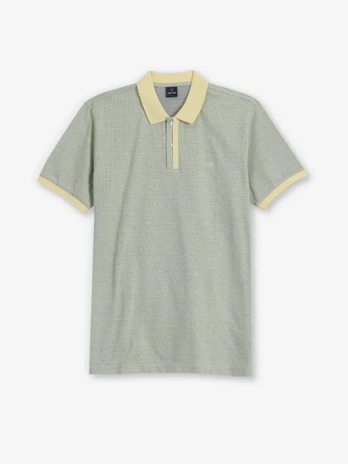 ALLEN SOLLY pista green cotton polo t-shirt